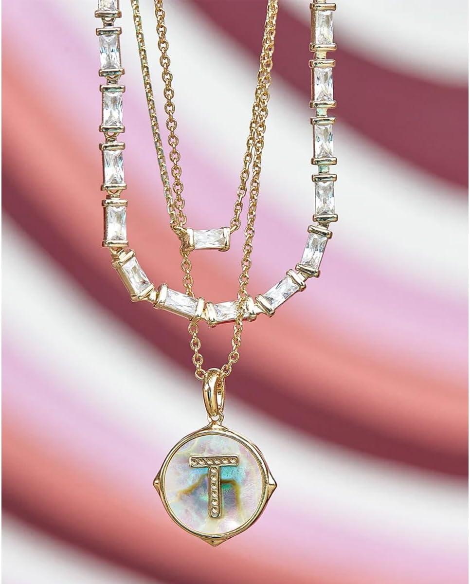 imageKendra Scott Juliette Necklace Fashion Jewelry for WomenGOLD  WHITE CRYSTAL