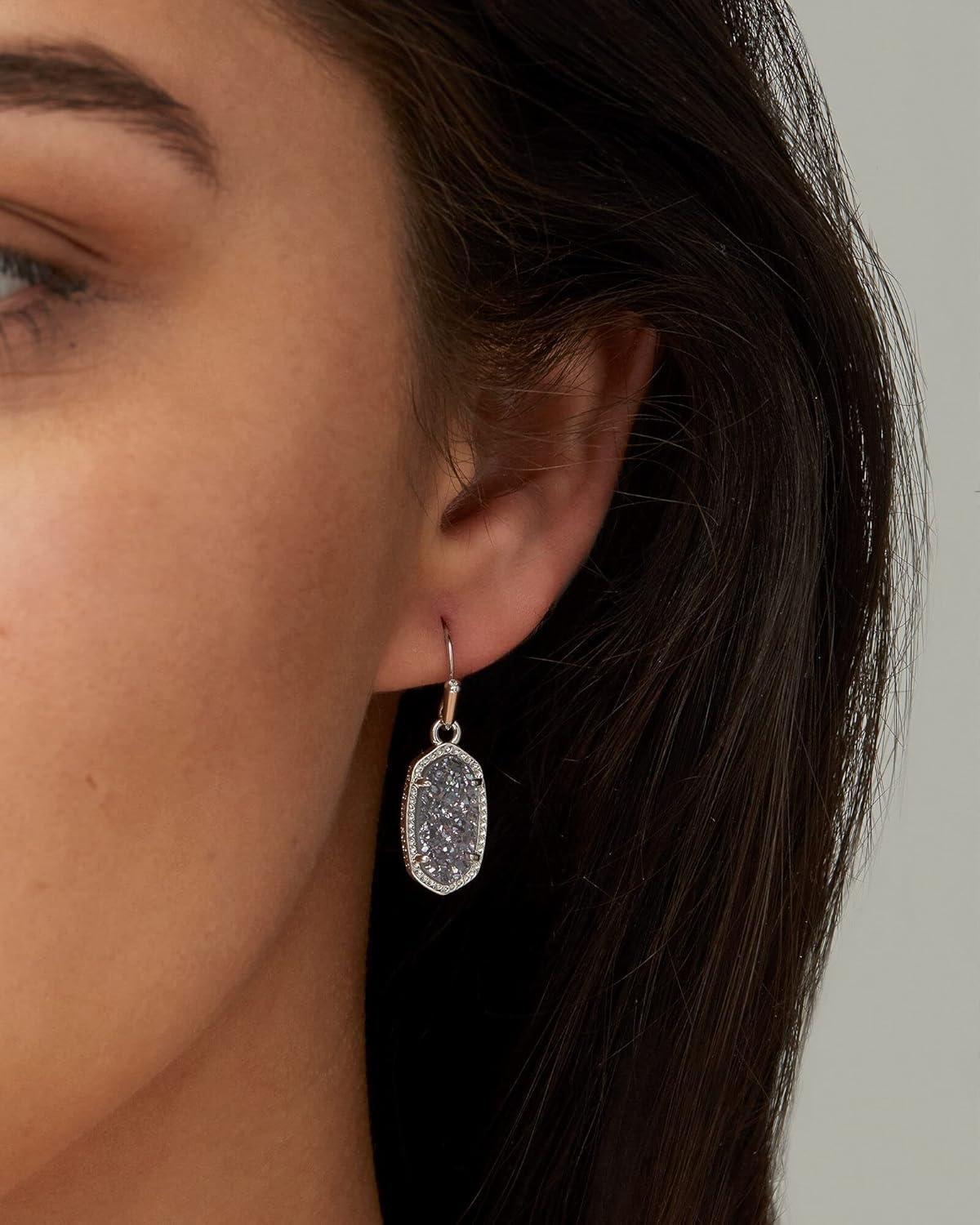 imageKendra Scott Lee Drop Earrings for WomenROSE GOLD  IRIDESCENT DICHROIC GLASS
