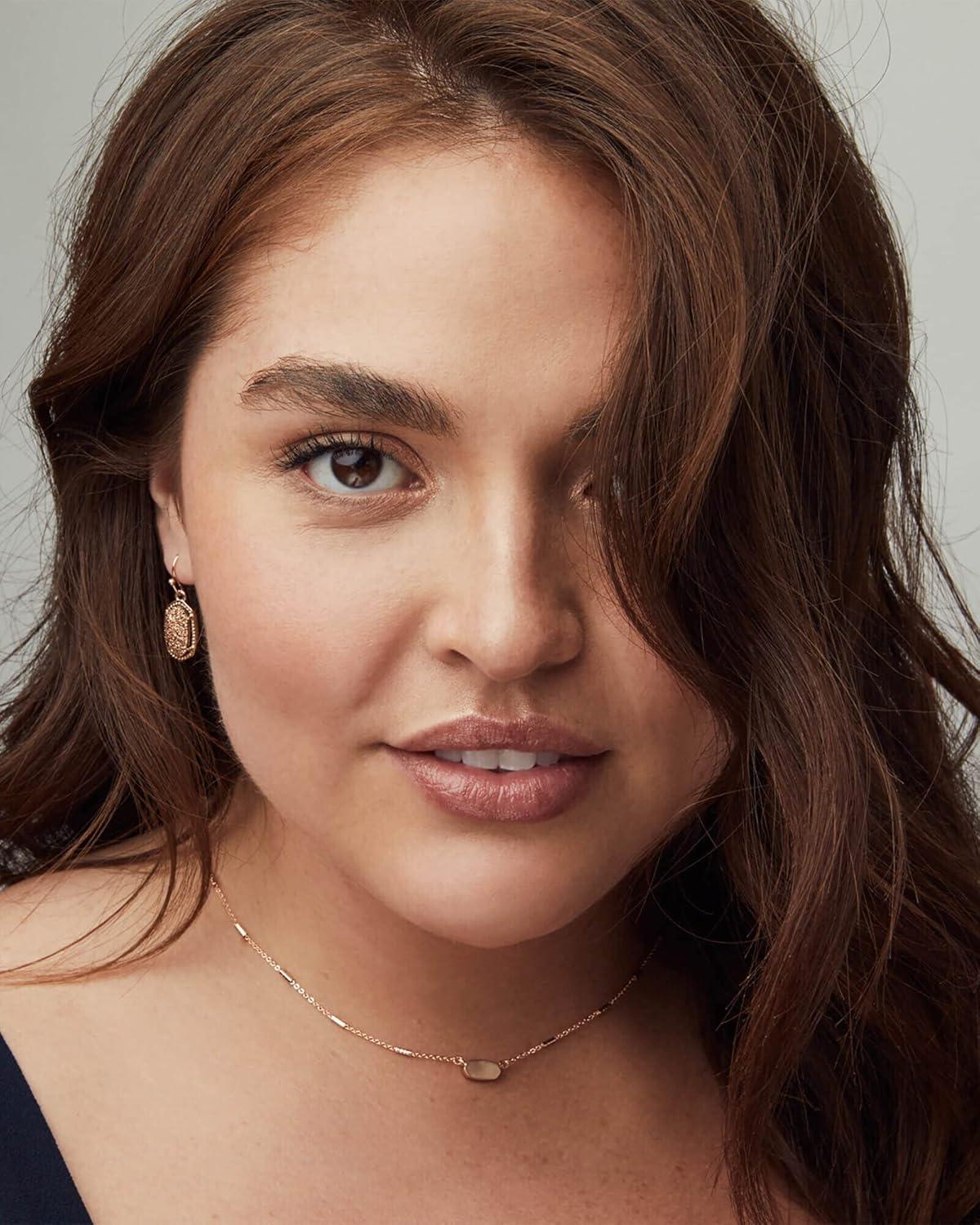 imageKendra Scott Lee Drop Earrings for WomenROSE GOLD  IRIDESCENT DICHROIC GLASS