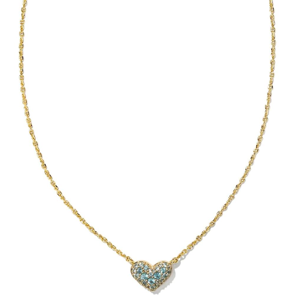 imageKendra Scott Ari Pave Crystal Heart Necklace Fashion Jewelry For WomenGOLD  PARAIBA BLUE GREEN