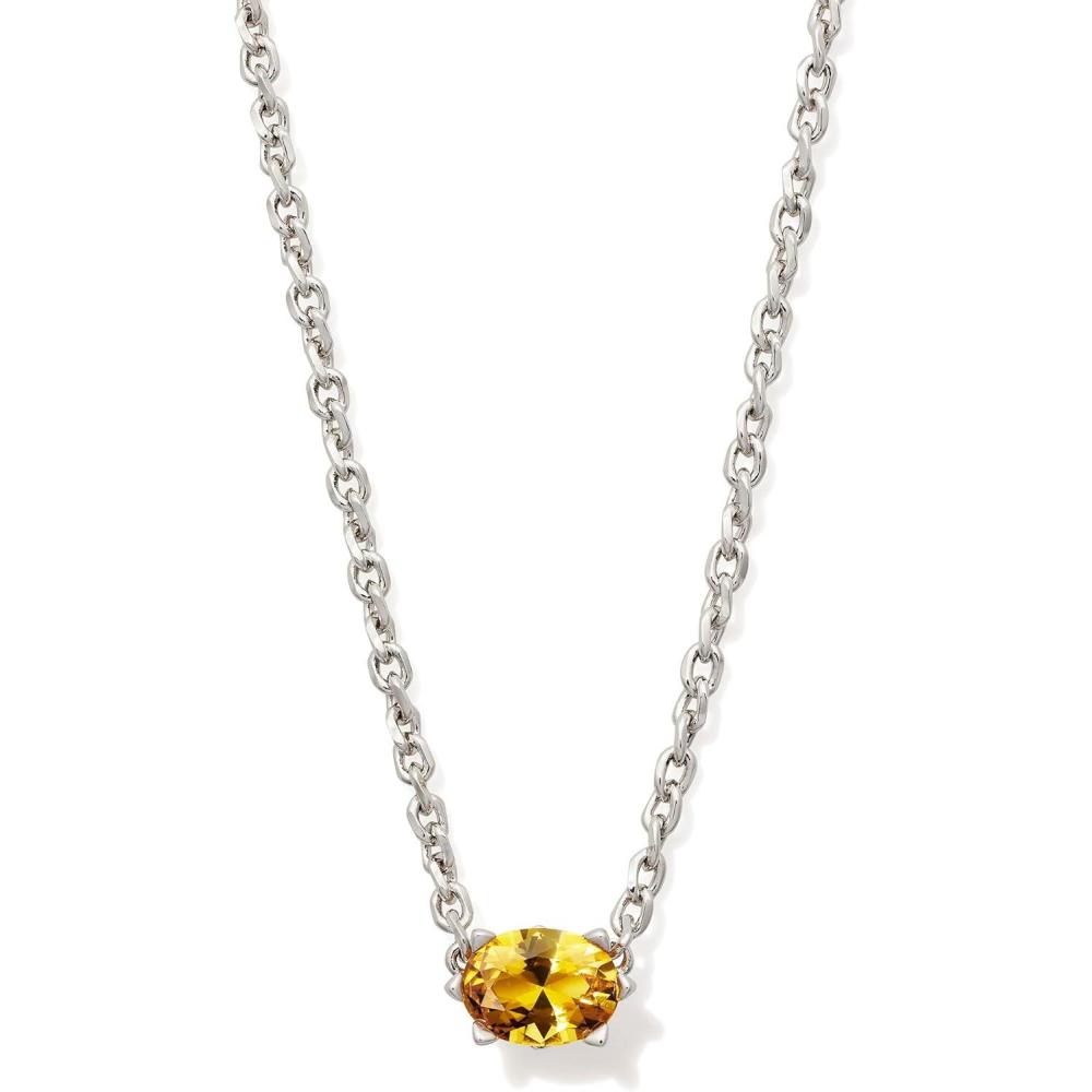imageKendra Scott Cailin Pendant Necklace Fashion Jewelry for WomenRHODIUM  GOLDEN YELLOW CRYSTAL