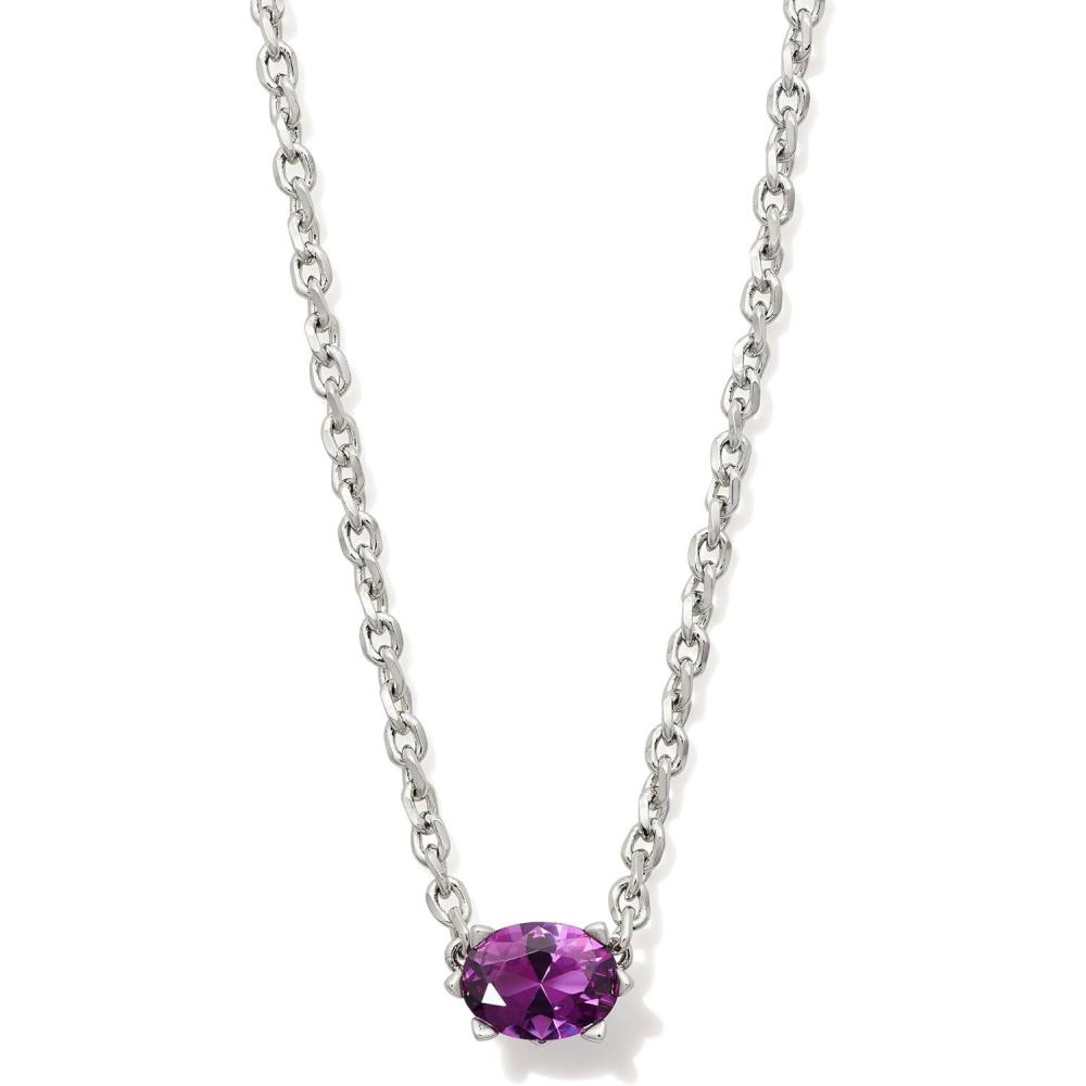 imageKendra Scott Cailin Pendant Necklace Fashion Jewelry for WomenRHODIUM  PURPLE CRYSTAL