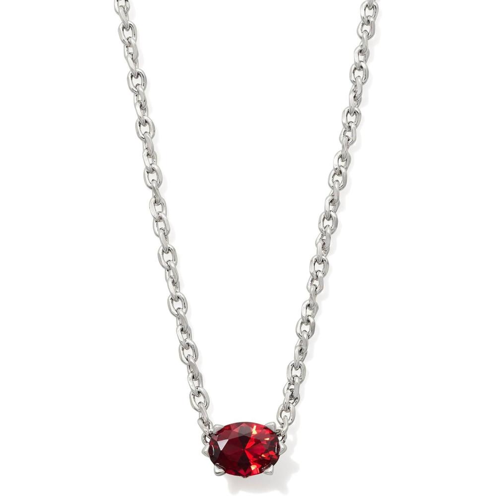 imageKendra Scott Cailin Pendant Necklace Fashion Jewelry for WomenRHODIUM  RED CRYSTAL