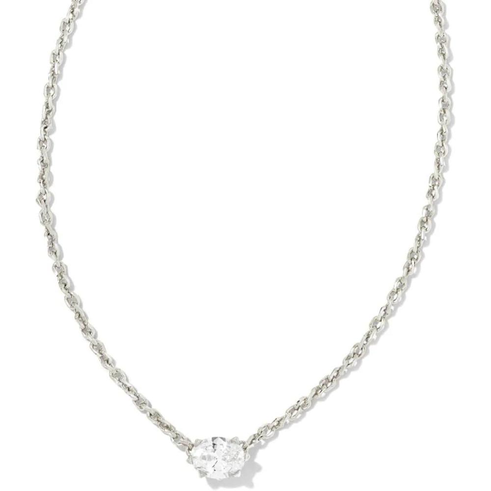 imageKendra Scott Cailin Pendant Necklace Fashion Jewelry for WomenRHODIUM METAL  WHITE CUBIC ZIRCONIA