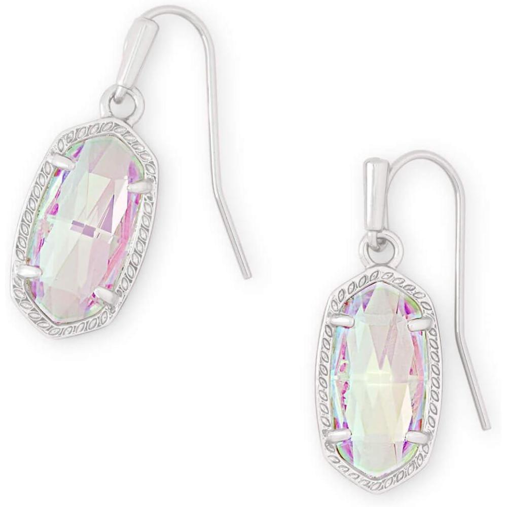 imageKendra Scott Lee Drop Earrings for WomenRHODIUM  IRIDESCENT DICHROIC GLASS