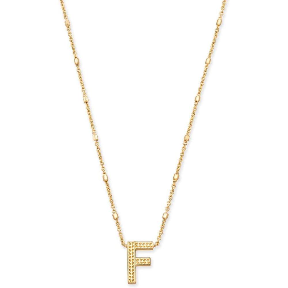 imageKendra Scott Letters AZ Pendant Necklace for Women Fashion Jewelry 14k GoldPlated BrassLetter F
