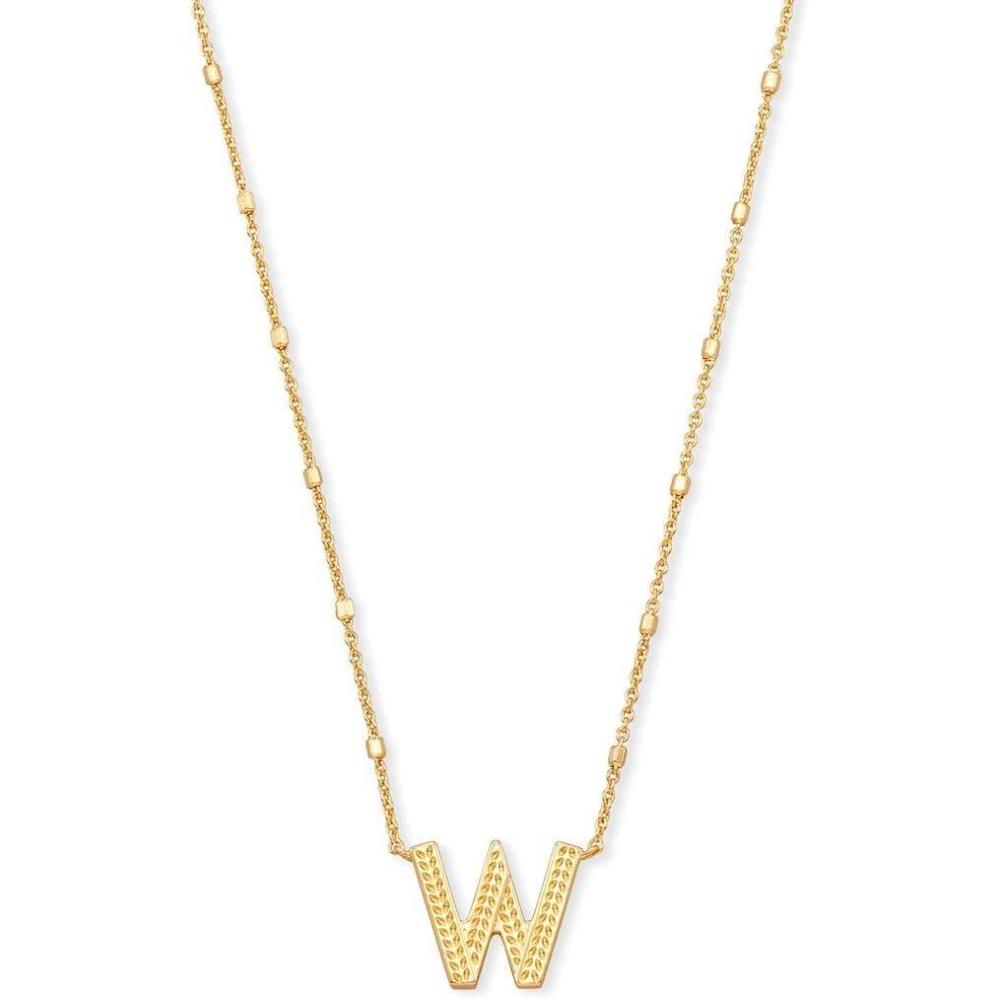 imageKendra Scott Letters AZ Pendant Necklace for Women Fashion Jewelry 14k GoldPlated BrassLetter W
