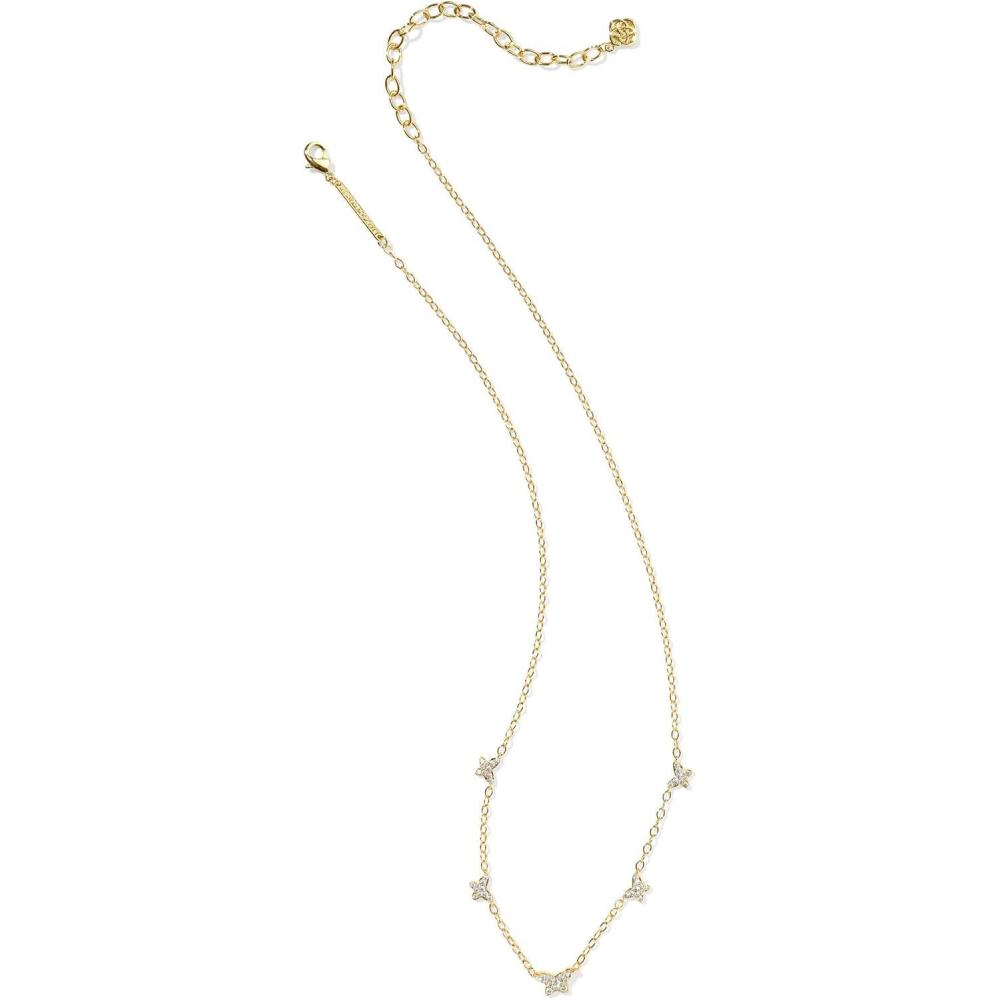 imageKendra Scott Lillia Crystal Strand Necklace Fashion Jewelry for WomenGOLD  WHITE CRYSTAL