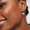 Kendra Scott Ari Heart Huggie Earrings for Women, Fashion Jewelry(GOLD – HOT PINK DRUSY)