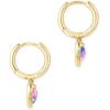 Kendra Scott Ari Heart Huggie Earrings for Women, Fashion Jewelry(GOLD – WATERCOLOR PEARLIZED CLEAR GLASS)