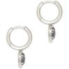 Kendra Scott Ari Heart Huggie Earrings for Women, Fashion Jewelry(RHODIUM – PLATINUM DRUSY)