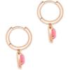 Kendra Scott Ari Heart Huggie Earrings for Women, Fashion Jewelry(ROSE GOLD – PINK DRUSY)