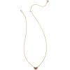 Kendra Scott Ari Pave Crystal Heart Necklace, Fashion Jewelry For Women(GOLD – GARNET)