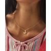 Kendra Scott Letters A-Z Pendant Necklace for Women, Fashion Jewelry, 14k Gold-Plated Brass(Letter J)