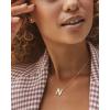 Kendra Scott Letters A-Z Pendant Necklace for Women, Fashion Jewelry, 14k Gold-Plated Brass(Letter N)