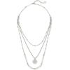 Kendra Scott Medallion Triple Strand Necklace, Fashion Jewelry for Women(RHODIUM)