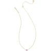 Kendra Scott Mini Elisa 14k Gold-Plated Satellite Short Pendant Necklace, Fashion Jewelry for Women(GOLD – FUCHSIA MAGNESITE)