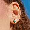 Kendra Scott Mini Ellie 14k Gold-Plated Stud Earrings, Fashion Jewelry for Women(GOLD – TURQUOISE)