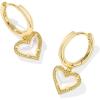 Kendra Scott Ari Heart Huggie Earrings for Women, Fashion Jewelry(IVORY MOTHER OF PEARL)