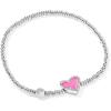 Kendra Scott Ari Heart Stretch Bracelet, Fashion Jewelry for Women(RHODIUM – HOT PINK DRUSY)