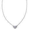 Kendra Scott Ari Pave Crystal Heart Necklace, Fashion Jewelry For Women(RHODIUM – SAPPHIRE LAVENDER BLUE)