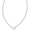 Kendra Scott Cailin Pendant Necklace, Fashion Jewelry for Women(RHODIUM METAL – WHITE CUBIC ZIRCONIA)