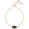 Kendra Scott Elaina Adjustable Chain Bracelet for Women, Fashion Jewelry, Gold-Plated(GOLD – BLACK OPAQUE GLASS)