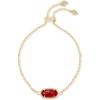 Kendra Scott Elaina Adjustable Chain Bracelet for Women, Fashion Jewelry, Gold-Plated(GOLD – RUBY RED CLEAR GLASS)