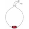 Kendra Scott Elaina Adjustable Chain Bracelet for Women, Fashion Jewelry, Gold-Plated(RHODIUM – CLEAR BERRY)