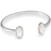 Kendra Scott Elton Cuff Bracelet for Women, Fashion Jewelry(RHODIUM – IVORY MOTHER OF PEARL)