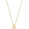 Kendra Scott Letters A-Z Pendant Necklace for Women, Fashion Jewelry, 14k Gold-Plated Brass(Letter A)
