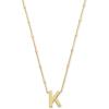 Kendra Scott Letters A-Z Pendant Necklace for Women, Fashion Jewelry, 14k Gold-Plated Brass(Letter K)