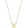 Kendra Scott Letters A-Z Pendant Necklace for Women, Fashion Jewelry, 14k Gold-Plated Brass(Letter N)