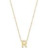 Kendra Scott Letters A-Z Pendant Necklace for Women, Fashion Jewelry, 14k Gold-Plated Brass(Letter R)