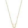 Kendra Scott Letters A-Z Pendant Necklace for Women, Fashion Jewelry, 14k Gold-Plated Brass(Letter U)