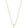 Kendra Scott Letters A-Z Pendant Necklace for Women, Fashion Jewelry, 14k Gold-Plated Brass(Letter Y)