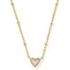 Kendra Scott Mini Ari Heart Satellite Necklace, Fashion Jewelry for Women(GOLD – BUBBLEGUM PINK OPAL)