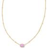 Kendra Scott Mini Elisa 14k Gold-Plated Satellite Short Pendant Necklace, Fashion Jewelry for Women(GOLD – FUCHSIA MAGNESITE)