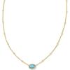 Kendra Scott Mini Elisa 14k Gold-Plated Satellite Short Pendant Necklace, Fashion Jewelry for Women(GOLD – MINT MAGNESITE)