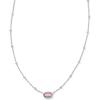 Kendra Scott Mini Elisa 14k Gold-Plated Satellite Short Pendant Necklace, Fashion Jewelry for Women(RHODIUM – FUCHSIA MAGNESITE)