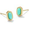 Kendra Scott Mini Ellie 14k Gold-Plated Stud Earrings, Fashion Jewelry for Women(GOLD – MINT MAGNESITE)