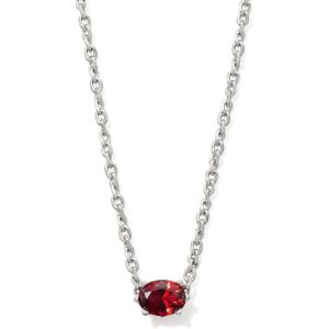 Kendra Scott Cailin Pendant Necklace, Fashion Jewelry for Women(RHODIUM – RED CRYSTAL)