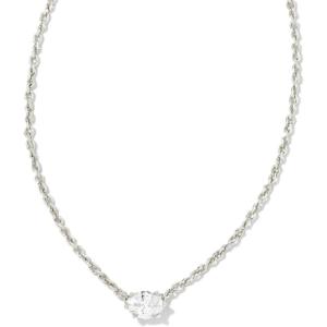 Kendra Scott Cailin Pendant Necklace, Fashion Jewelry for Women(RHODIUM METAL – WHITE CUBIC ZIRCONIA)