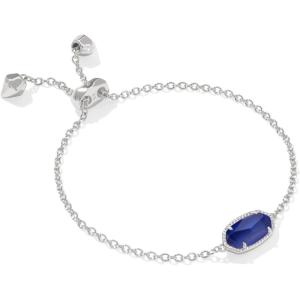 Kendra Scott Elaina Adjustable Chain Bracelet for Women, Fashion Jewelry, Gold-Plated(RHODIUM – MOOD STONE)