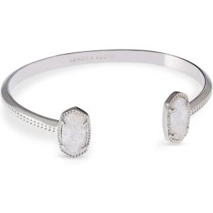 Kendra Scott Elton Cuff Bracelet for Women, Fashion Jewelry(RHODIUM – IRIDESCENT DRUSY)