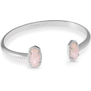 Kendra Scott Elton Cuff Bracelet for Women, Fashion Jewelry(RHODIUM – ROSE QUARTZ)