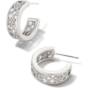 Kendra Scott Kelly Huggie Earring, Fashion Jewelry for Women(RHODIUM)