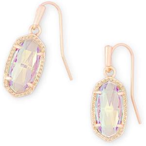 Kendra Scott Lee Drop Earrings for Women(ROSE GOLD – IRIDESCENT DICHROIC GLASS)