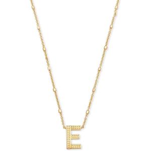 Kendra Scott Letters A-Z Pendant Necklace for Women, Fashion Jewelry, 14k Gold-Plated Brass(Letter E)