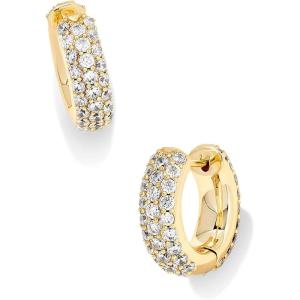 Kendra Scott Mikki Pave Huggie Earrings, Fashion Jewelry For Women(GOLD)